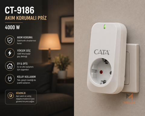 Akım Korumalı Priz - CATA elektrik malzemesi