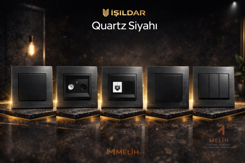 Işıldar E Serisi Quartz Siyah TV Uydu Prizi (İç Mekanizma) - Işıldar elektrik malzemesi