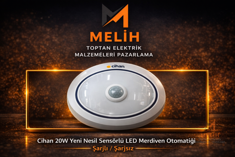 Cihan 20W Yeni Nesil Sensörlü LED Merdiven Otomatiği (Şarjlı) - Cihan elektrik malzemesi