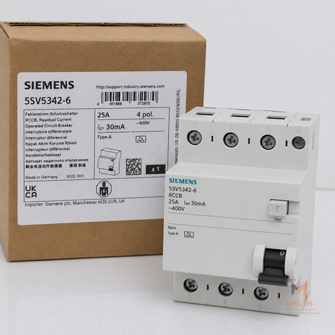 Siemens 25A 30mA 4P Kaçak Akım Koruma Rölesi Type A - SIEMENS elektrik malzemesi