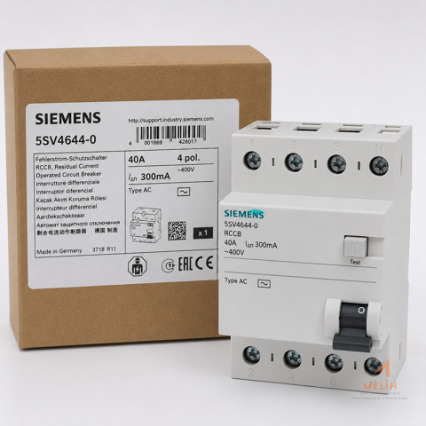 Siemens 40A 300mA 4P Kaçak Akım Koruma Rölesi Type AC - SIEMENS elektrik malzemesi