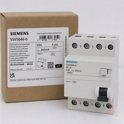 Siemens 63A 300mA 4P Kaçak Akım Koruma Rölesi Type A - SIEMENS elektrik malzemesi