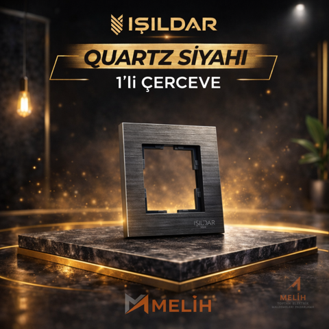 Işıldar E Serisi Quartz Siyah Tekli Çerçeve - Işıldar elektrik malzemesi