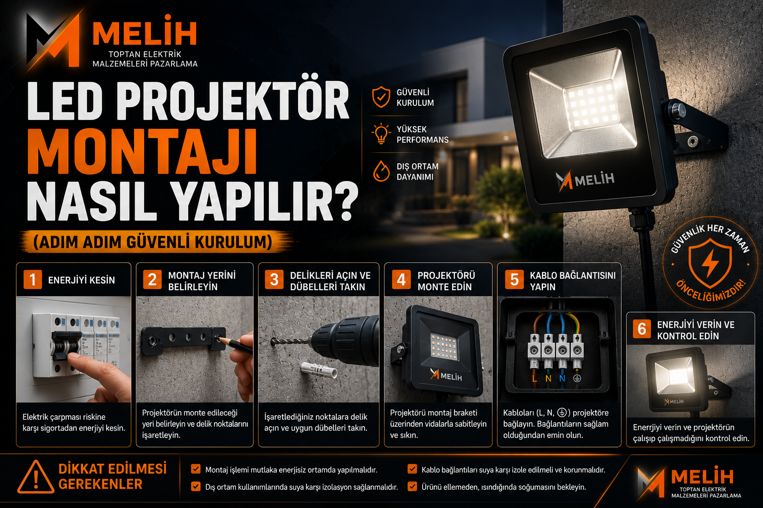 LED Projektör Montajı Nasıl Yapılır? (Adım adım güvenli kurulum)