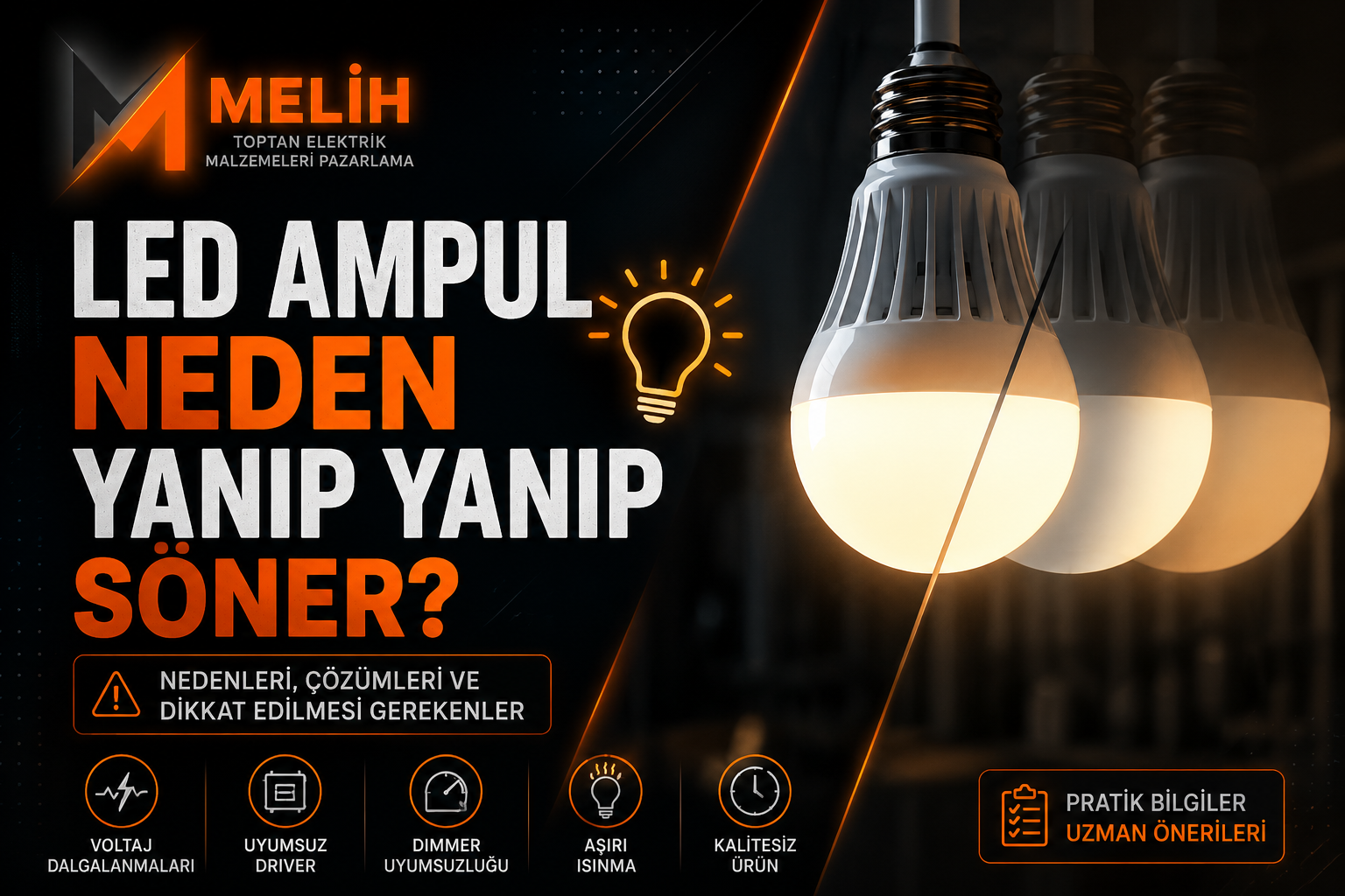 LED Ampul Neden Yanıp Söner? (Titreme sebepleri ve çözümleri)