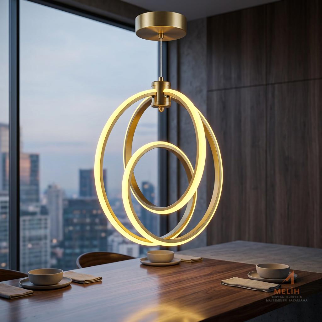 Aurora Ring LED Avize 3 Renk Mod ⚪  🟡 🟠 